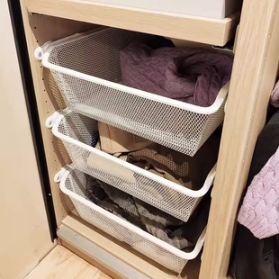宜家国内代购康普蒙网篮附拉出式挂杆衣柜筐子抽屉衣物储物拉篮