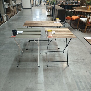 宜家代购塔尔诺一桌二椅户外休闲实木折叠桌椅庭院阳台露台桌椅