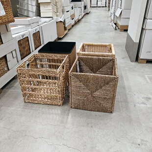 宜家代购博纳斯篮子藤条整理收纳篮收纳筐卡莱克篮筐布丽格克尼萨