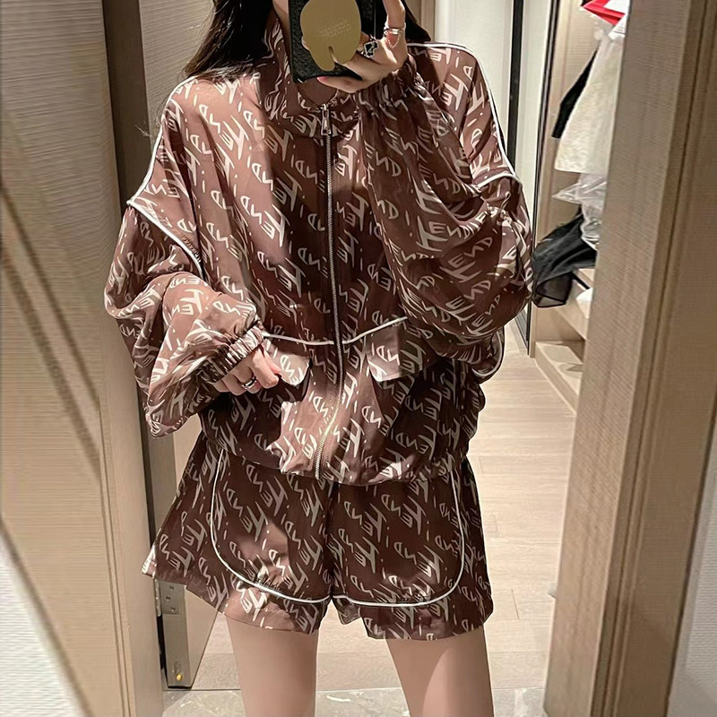 薄款宽松运动套装女欧洲站2022夏季新款欧货显瘦洋气防晒衣两件套