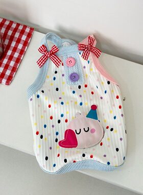 宠物狗狗衣服夏季薄款公主风波点连身裙泰迪比熊博美小型幼犬服装