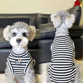 宠物衣服小狗狗夏天背心款 居家服ins条纹约克夏泰迪比熊可爱 薄款