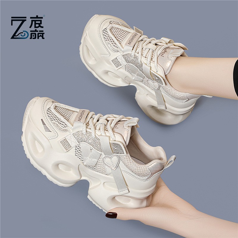 莆田纯原老爹鞋女2025年夏季新款女鞋子厚底百搭轻薄款透气运动显