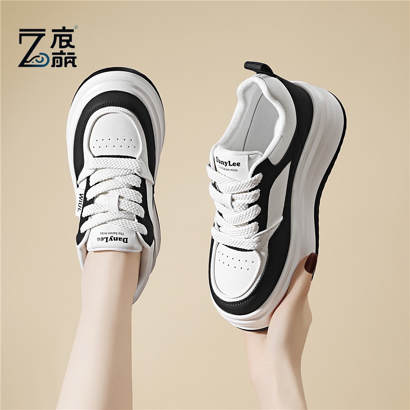 莆田纯原女款小白鞋女厚底增高女鞋真皮松糕鞋板鞋2024新款鞋子百