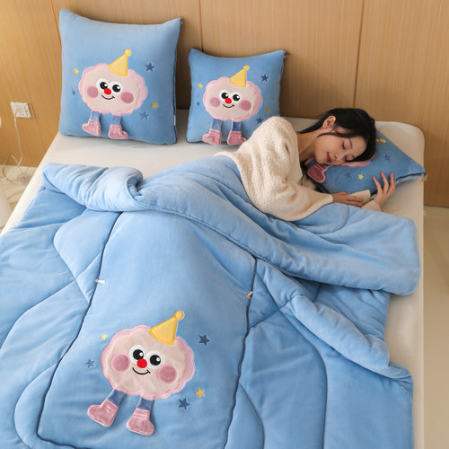 网红推荐款加厚加绒两用抱枕被