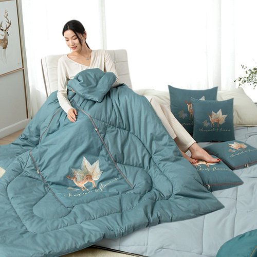 高档纯棉两用抱枕被可折叠午休被