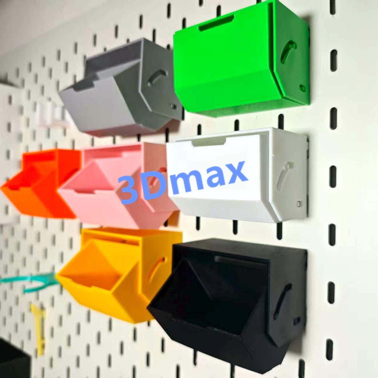 适用宜家SKADIS洞洞板配件收纳抽屉盒子多色可选可改金属方孔圆孔