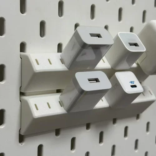充电头收纳架多色可选适用宜家SKADIS洞洞板配件可改金属方孔圆孔