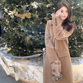 「少量现货」韩雨嘉气质中长款 毛呢外套女冬季 宽松显瘦高级感大衣