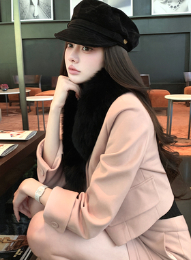 「少量现货」韩雨嘉【杜乐丽】设计感翻领毛呢外套短裙套装女秋冬