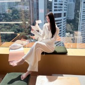 懒人舒适线 法式 麻花针织套装 韩雨嘉 女秋冬打底连帽毛衣阔腿裤