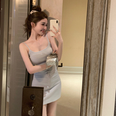 三色自留 韩雨嘉 内搭天菜 德国进口机竖向纹理弹力针织吊带