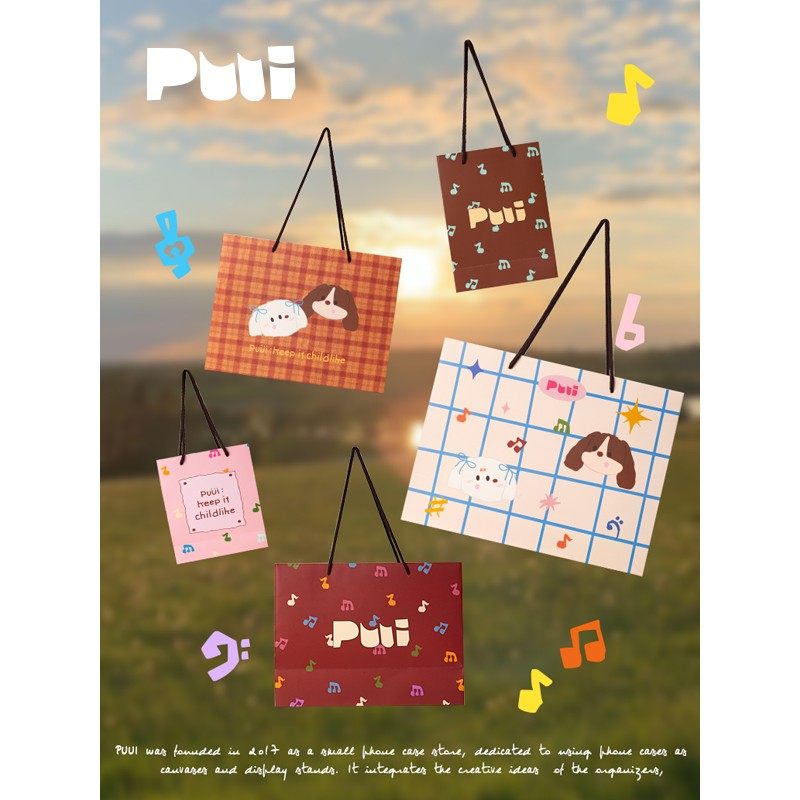 puui原创新款手提礼品袋可爱少女心高颜值节日送礼大容量纸袋ins,包装,礼品袋/塑料袋,淘宝优惠券,粉丝福利购,淘宝优惠卷