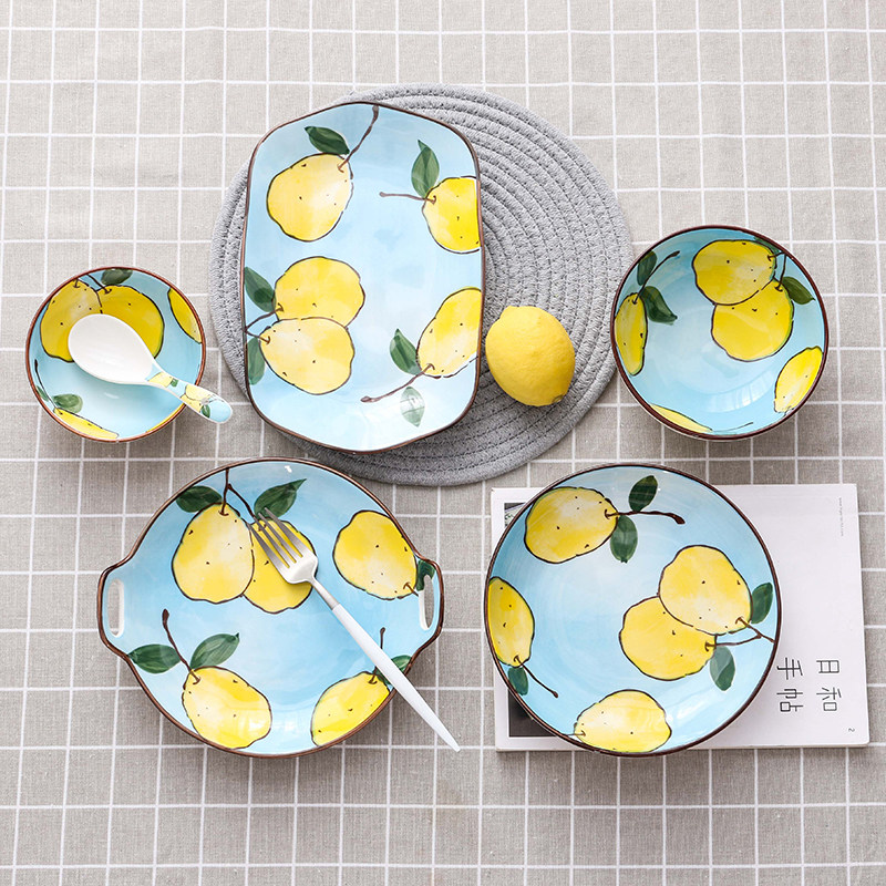 Cartoon underglaze fruit personality trend watermelon noodle bowl