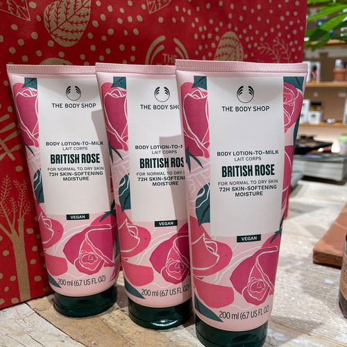 英国润肤露THE BODY SHOP玫瑰身体乳保湿润肤露持久留香