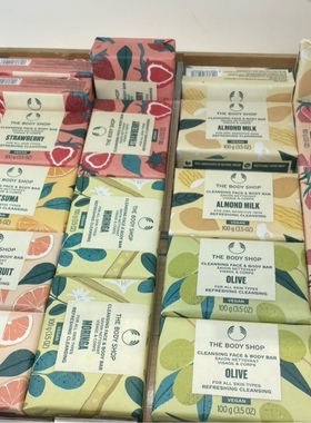 英国THE BODY SHOP身体洁肤香皂沐浴手工肥皂辣木花草莓橄榄100g