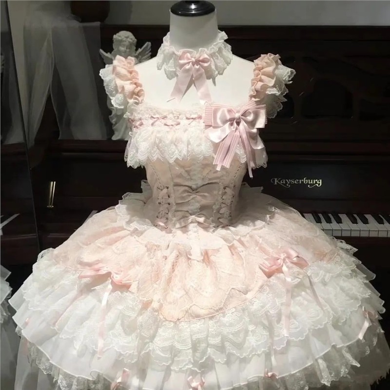 粉色洛丽塔芭蕾风蛋糕礼服