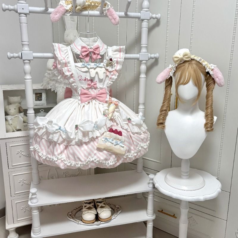 小狗裱花师lolita裙可爱糖果花苞洛丽塔op连衣裙甜美清新公主裙女