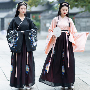 出租汉服女魏晋风广袖中国风学生全套仙气飘逸古风齐腰毕业演出服