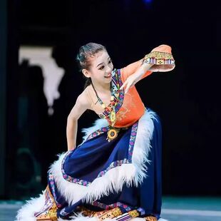 出租藏族舞蹈演出服装女民族风艺考半身裙次仁拉索儿大摆裙整套装