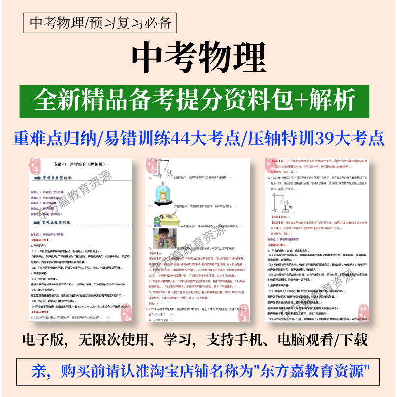 2025中考物理重难点归纳专题训练易错训练题压轴特训初中复习重点