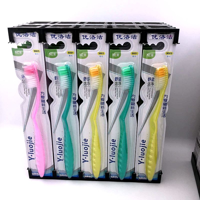 斯纳尔优洛洁软毛成人牙刷来客用透明手柄软毛不伤牙龈30支包邮