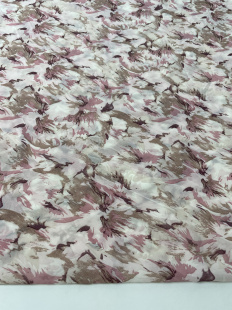 面料 柔软垂感透气连衣裙上衣衬衫 G820夏季 白底粉色印花雪纺布头