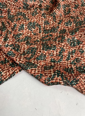 3米抽象印花缎面雪纺布头柔软透气垂坠连衣裙上衣旗袍diy面料D458