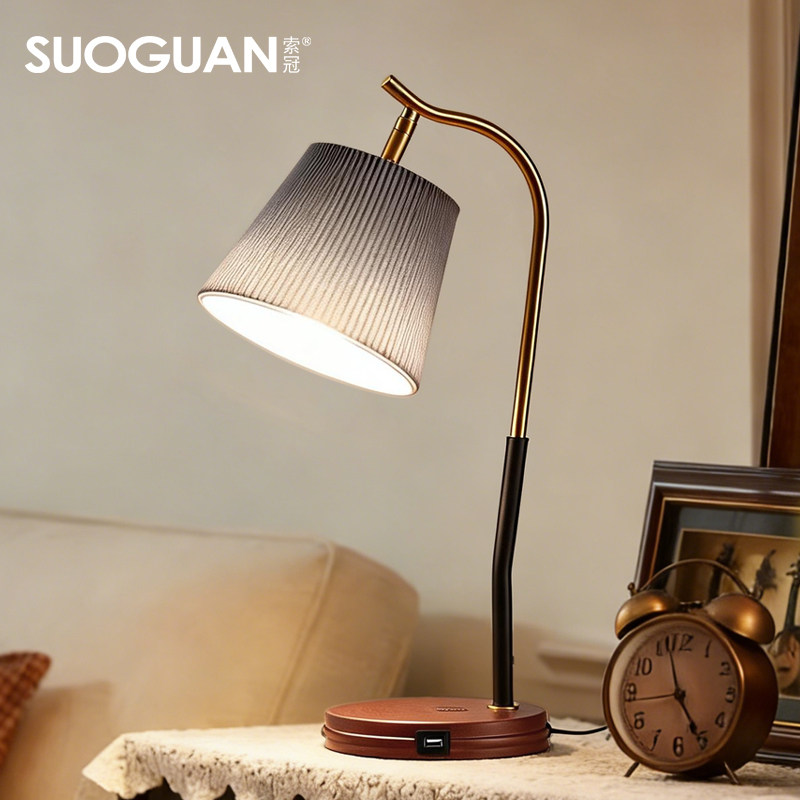 复古美式卧室床头灯温馨简约现代ins少女创意usb充电北欧led台灯,家装灯饰光源,装饰台灯,淘宝优惠券,粉丝福利购,淘宝优惠卷