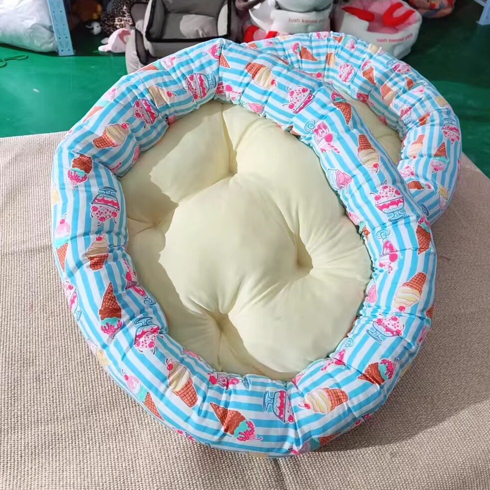 冷感宠物窝猫窝狗窝夏季专用舒适加厚床垫猫狗用品椭圆形