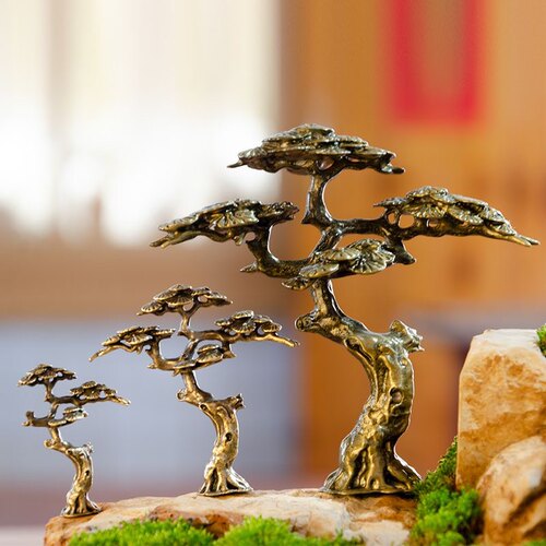 迎客松狮子船生态盆栽花盆鱼缸微景观摆件静物迷你造景装饰小摆件