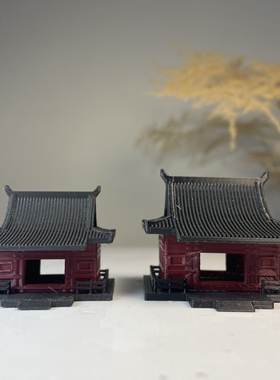 仿真山水摆件苔藓微景观造景材料仿真DIY西湖山水瀑布古风小屋