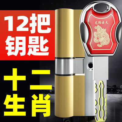 锁芯防盗门超C级通用型家用全铜门锁进户铁门入户大门换锁心叶片b