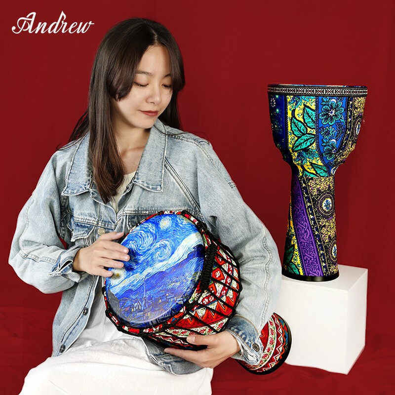 安德鲁益智非洲鼓标8幼儿园童初学者丽江手鼓民谣打击乐器10/12寸