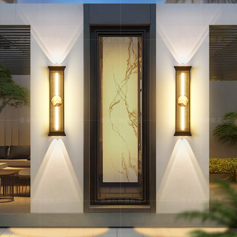 围墙太阳能壁灯户外防水庭院灯别墅外墙灯过道洗墙灯花园门柱射灯