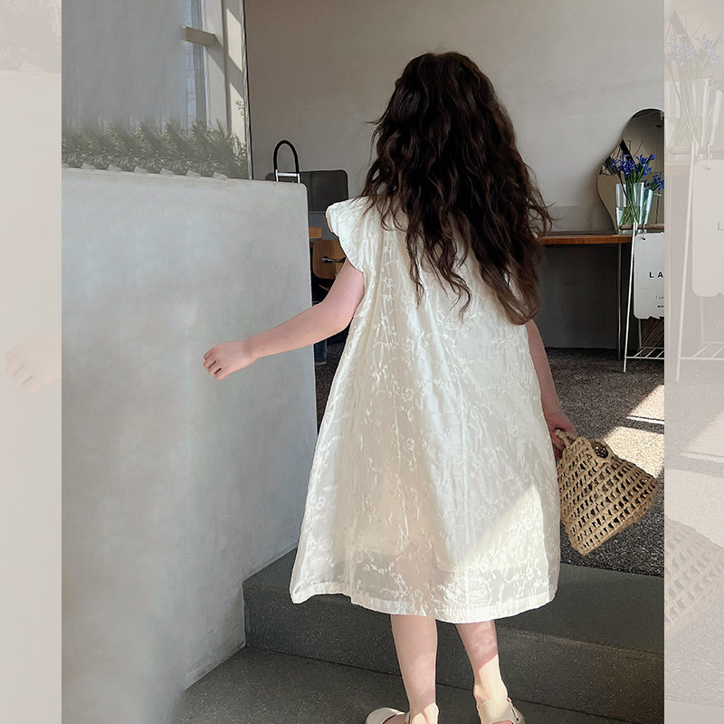 小排靓女童洋气夏季刺绣连衣裙