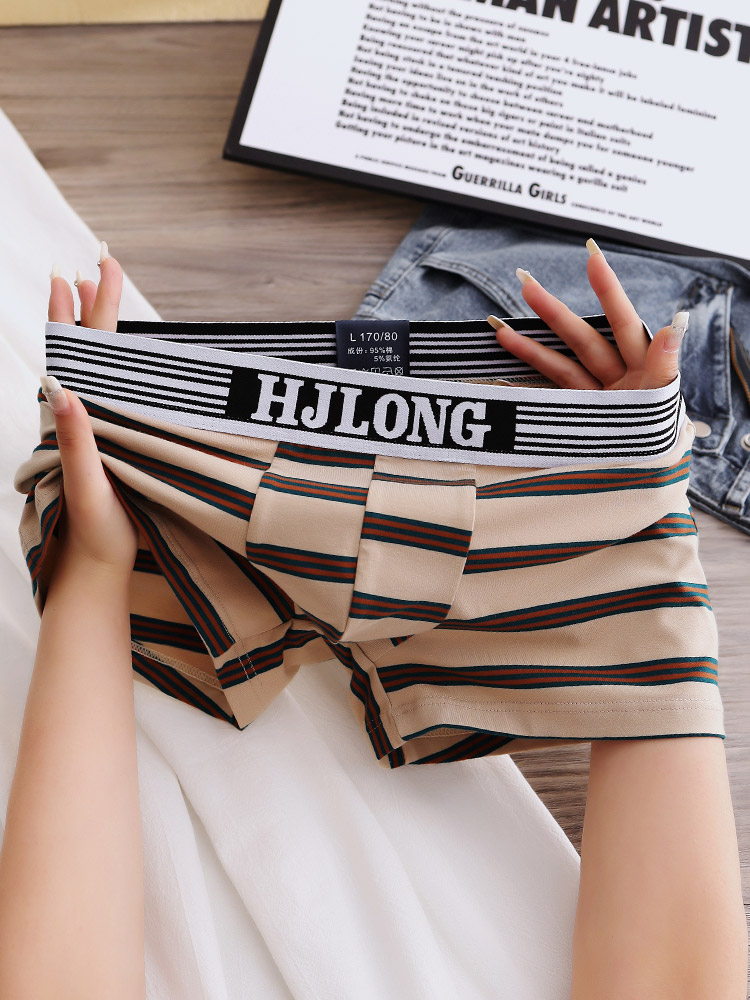 新款纯棉男士内裤运动潮流平角裤