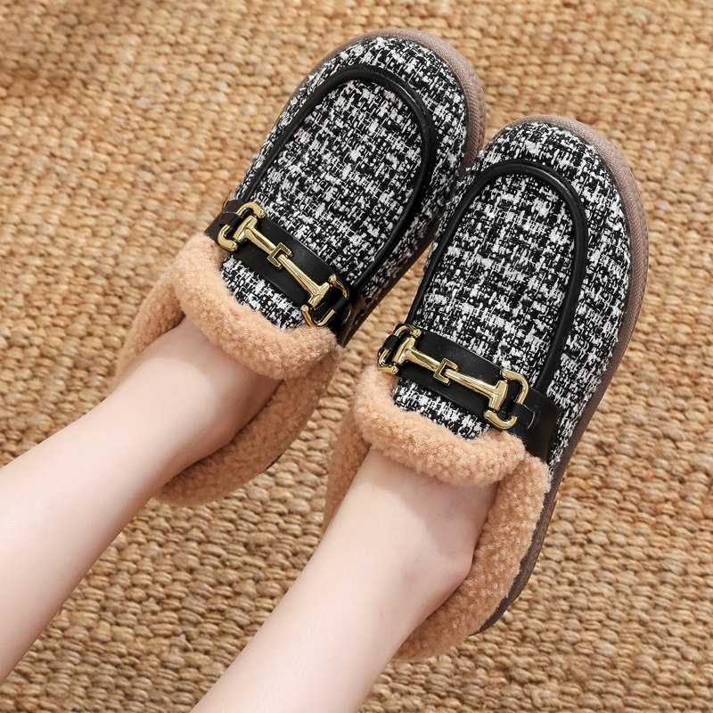 冬季新款加绒保暖豆豆鞋厚底时尚棉鞋软底防滑雪地靴女短靴棉鞋女,女鞋,棉鞋,淘宝优惠券,粉丝福利购,淘宝优惠卷