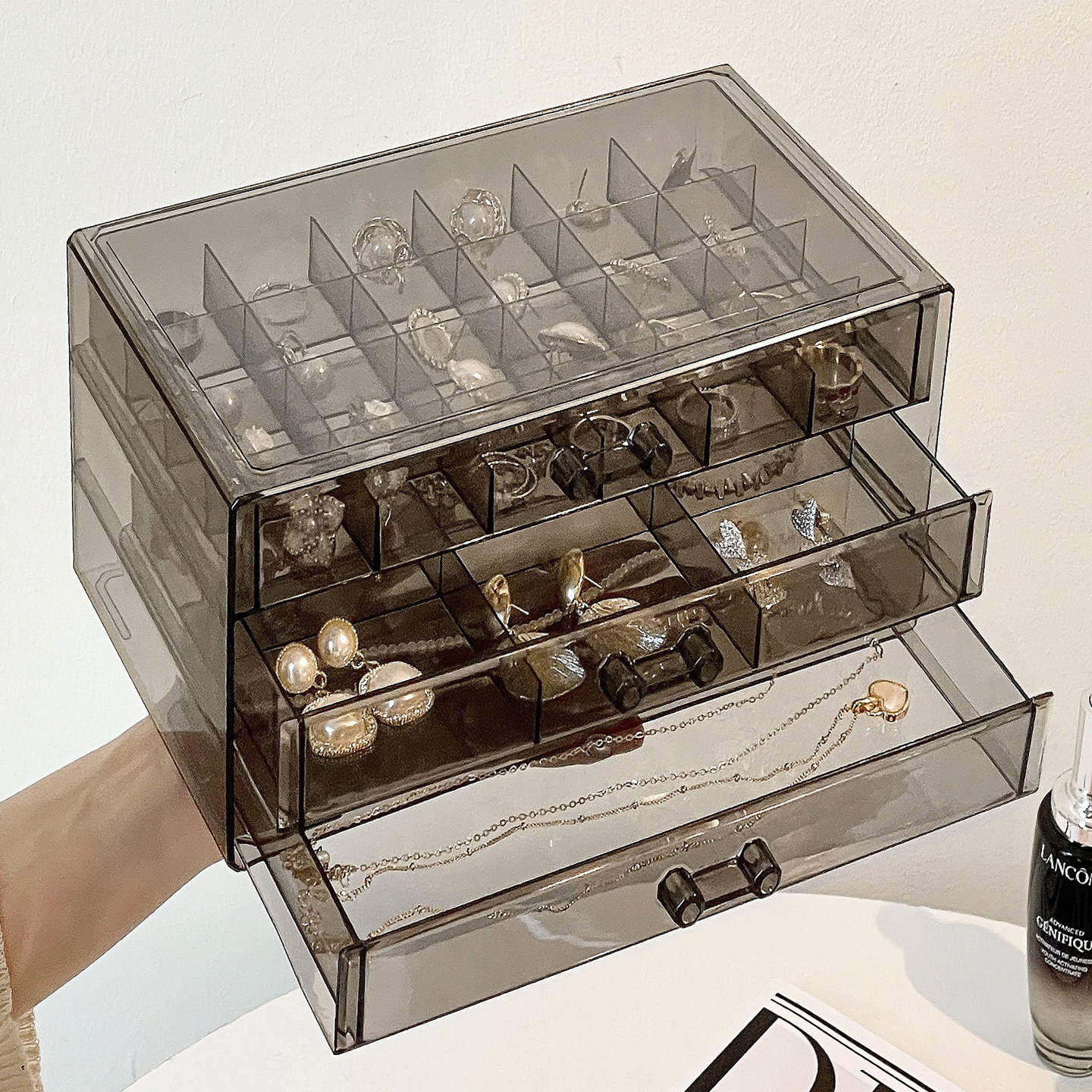 首饰盒高档精致耳钉耳环项链2025年新款大容量防氧化饰品收纳盒,收纳整理,首饰盒,淘宝优惠券,粉丝福利购,淘宝优惠卷