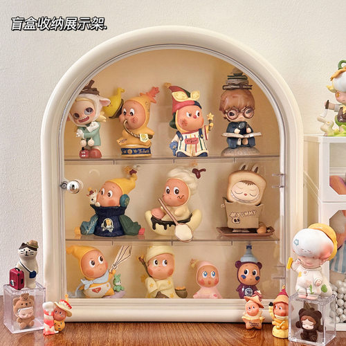 盲盒收纳盒收纳展示架防尘手办娃娃收纳柜泡泡玛特透明展示柜子