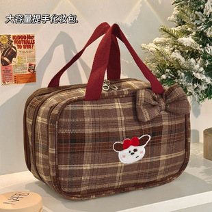 化妆包大容量女便携外出高颜值旅行收纳包分区护肤品出差洗漱包