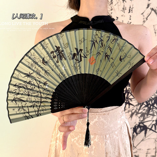 古风新中式旗袍汉服折扇