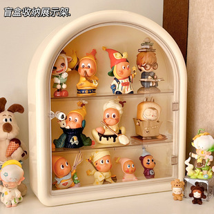 盲盒手办收纳盒大号透明置物架陈列柜防尘泡泡玛特摆件展示盒子