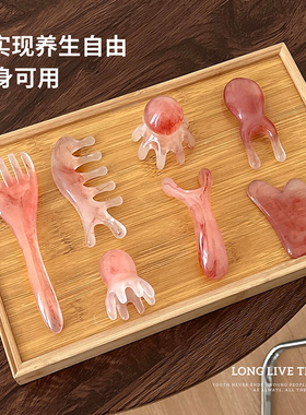 按摩梳少女粉多功能头皮按摩梳子头部头疗疏通神器经络脸眼部鼻刮