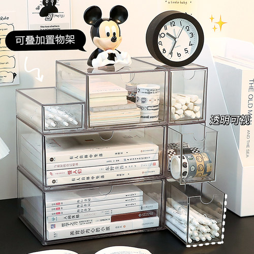 透明简约桌面抽屉收纳盒