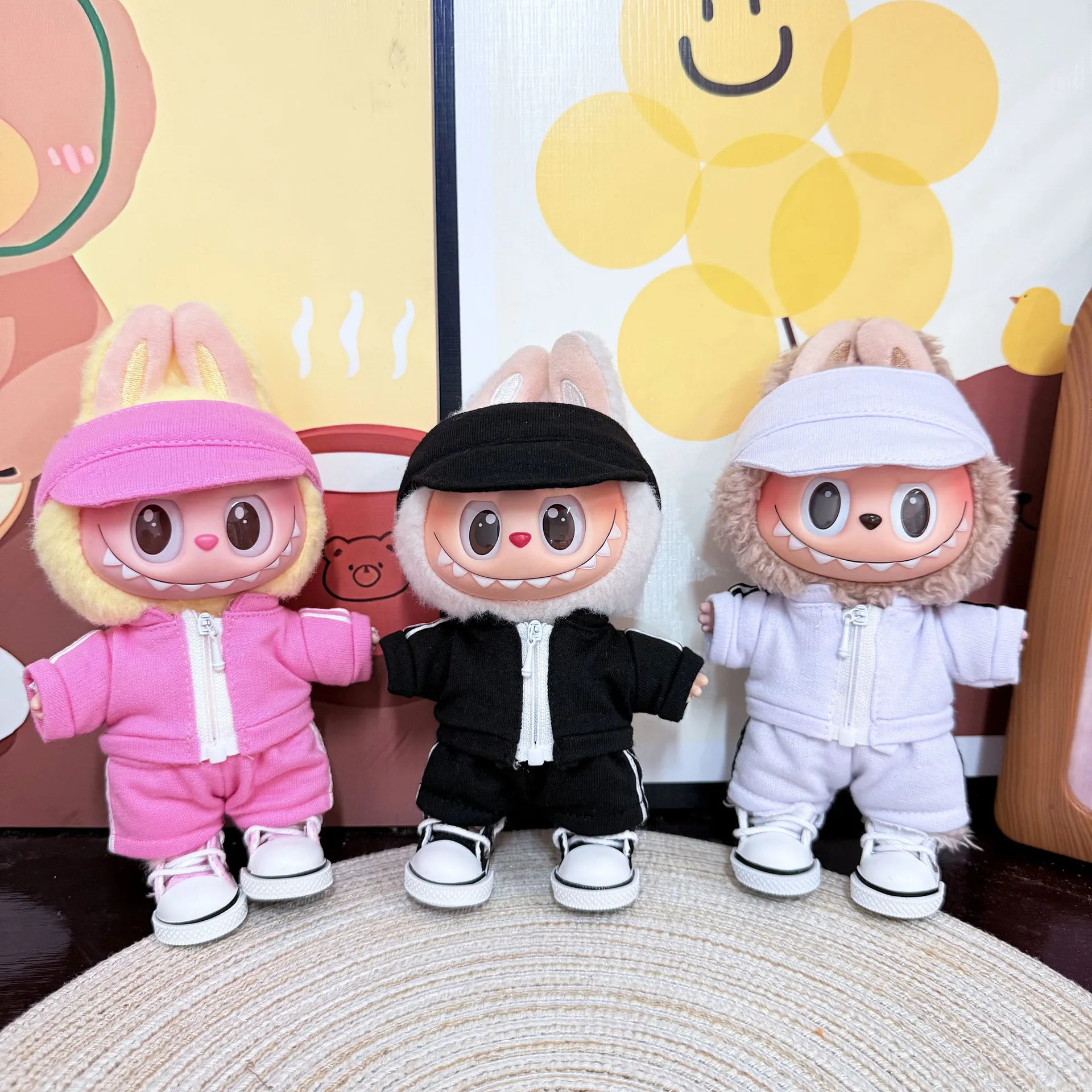 仅衣服] 一二三代Labubu衣服挂件拉布布坐坐娃衣粉色鲨鱼蜜蜂恐龙