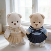 仅衣服 中号莉娜关节熊毛绒公仔玩偶着替30cm泰迪熊海洋微风裙JK