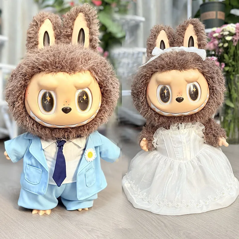 仅衣服】58cm拉布布衣服ZIMOMO娃衣LABUBU婚纱情侣套装志龙西装