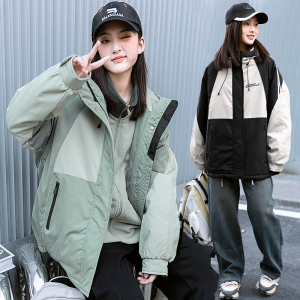 初中高中学生派克服女外套2023新款冬季加厚加绒内胆15岁女孩冬装
