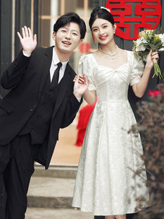 领证登记订婚小白裙晚宴会气质小礼服女轻奢小众高端法式高级感夏